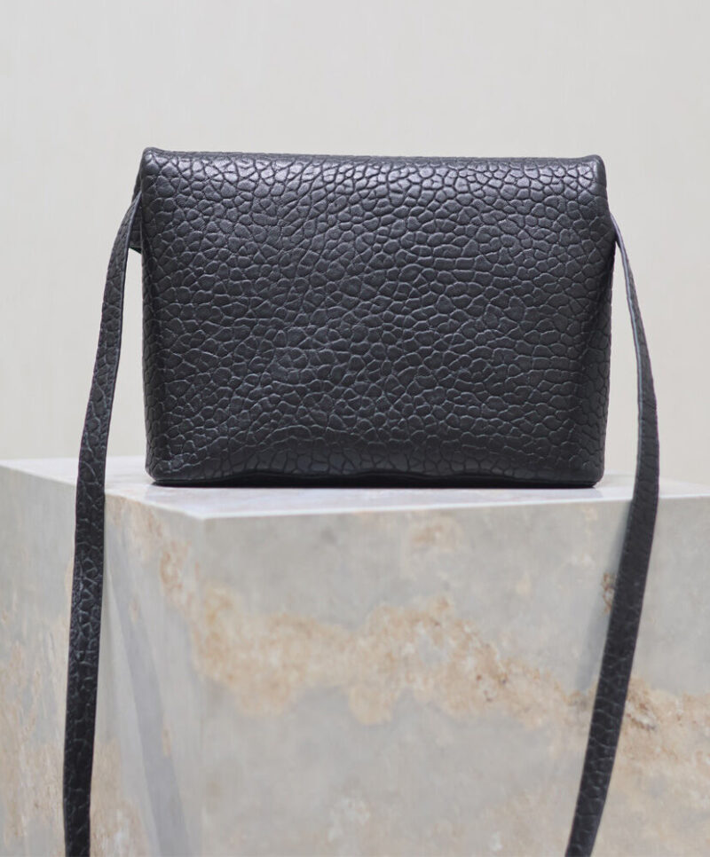 Saint Laurent Cassandre Envelope Messenger In Lambskin Black